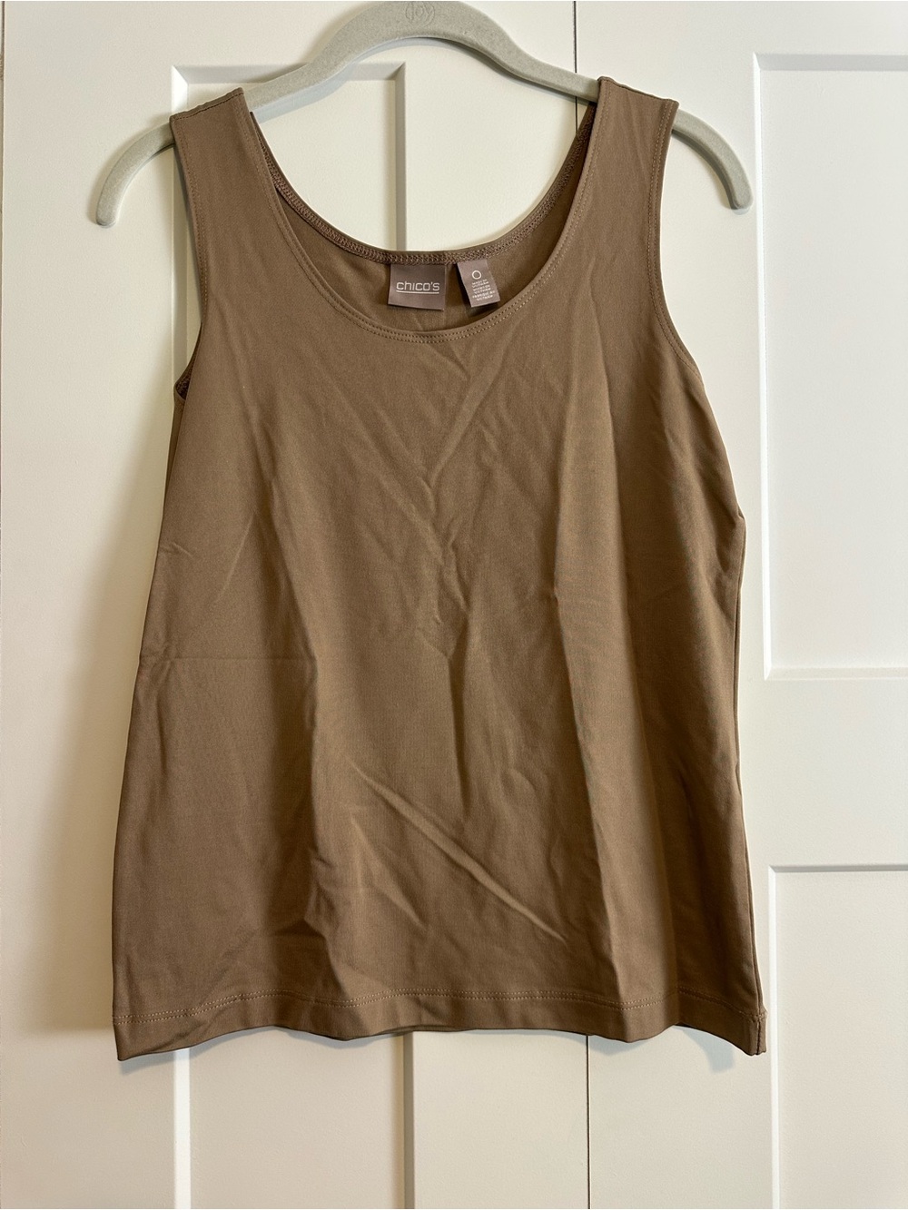 Chico's Scoop Neck Tank Top in Taupe Brown